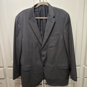 Hickey Freeman x Loro Piana Tasmanian Super 150s Men's 46R Dark Grey Wool Blazer